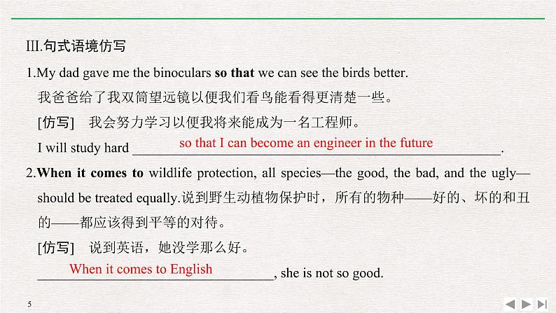 人教版高中英语必修第二册同步学案(课件+讲义)Unit 2 WILDLIFE PROTECTION (共9份打包)05