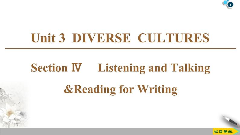 人教版高中英语必修第三册 UNIT 3 DIVERSE CULTURES（课件+学案+作业）（14份打包，含答案）01