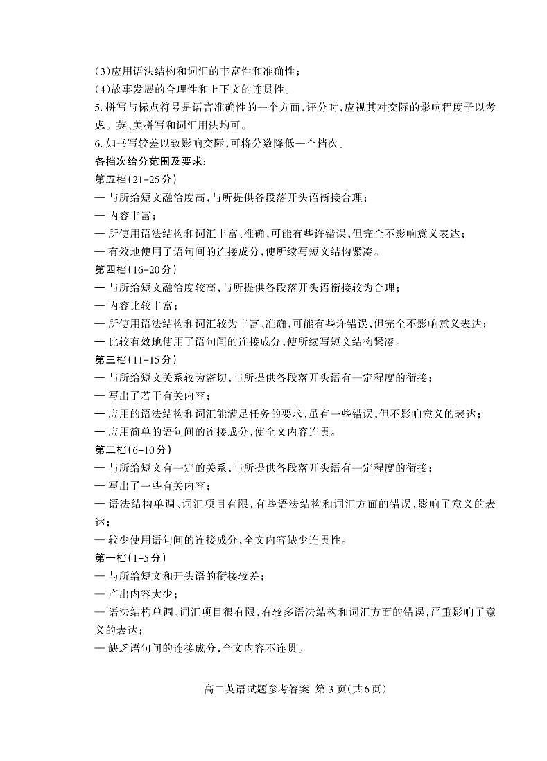 2021泰安高二下学期期末考试英语试题PDF版含答案03