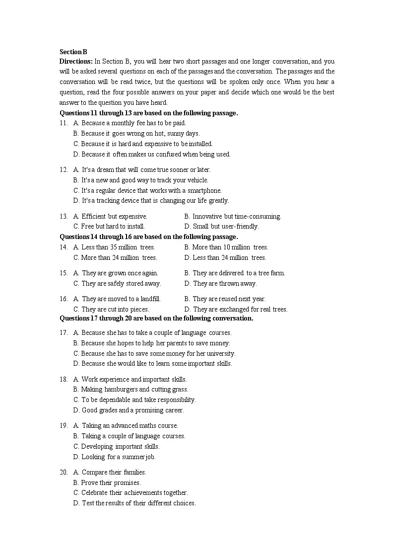 2022年上海市宝山区6月线下高考二模英语试题（含答案）02