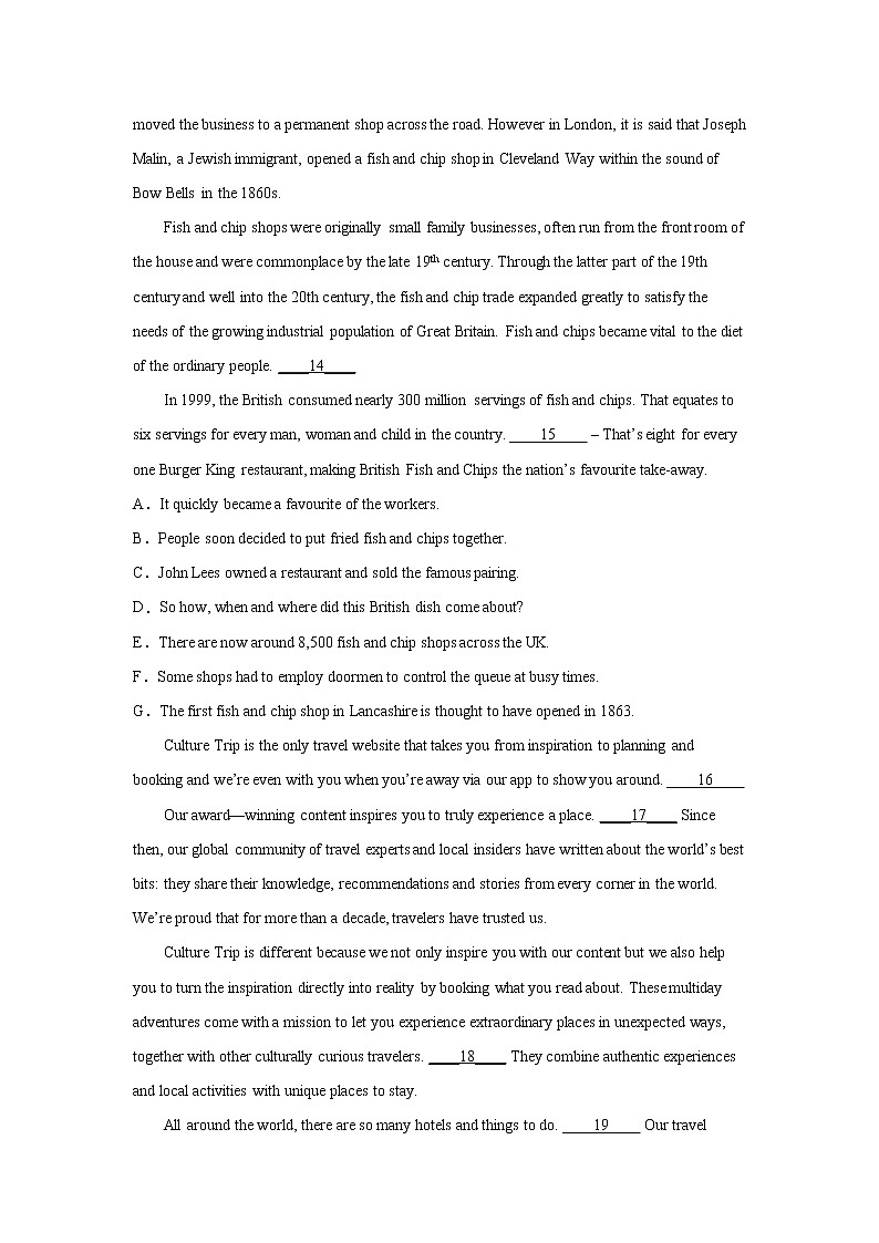 高考英语“七选五”专项训练03