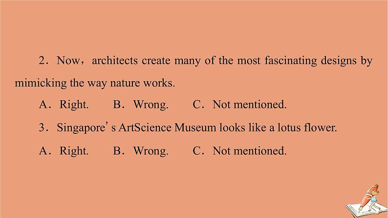 外研版高中英语选择性必修第三册unit5 learning from nature理解课文精研读课件03