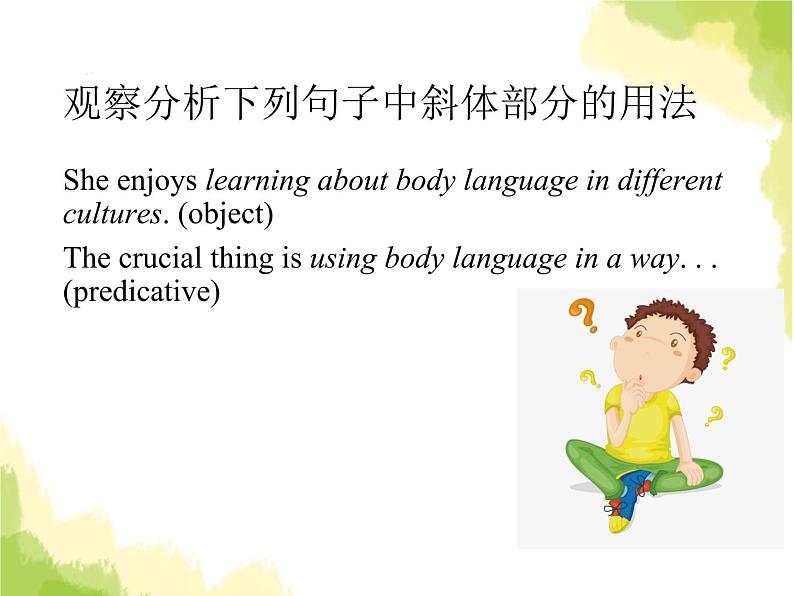 人教版高中英语选择性必修第一册unit 4 body language sectionb learning about language课件第3页