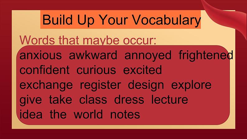 Welcome Unit Building Up Your Vocabulary 课件04