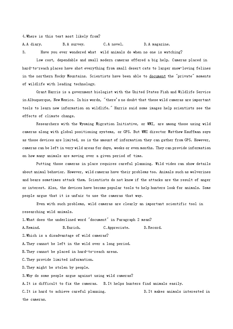 人教版高中英语选择性必修第一册unit2 looking into the future单元测试b卷能力提升含答案03