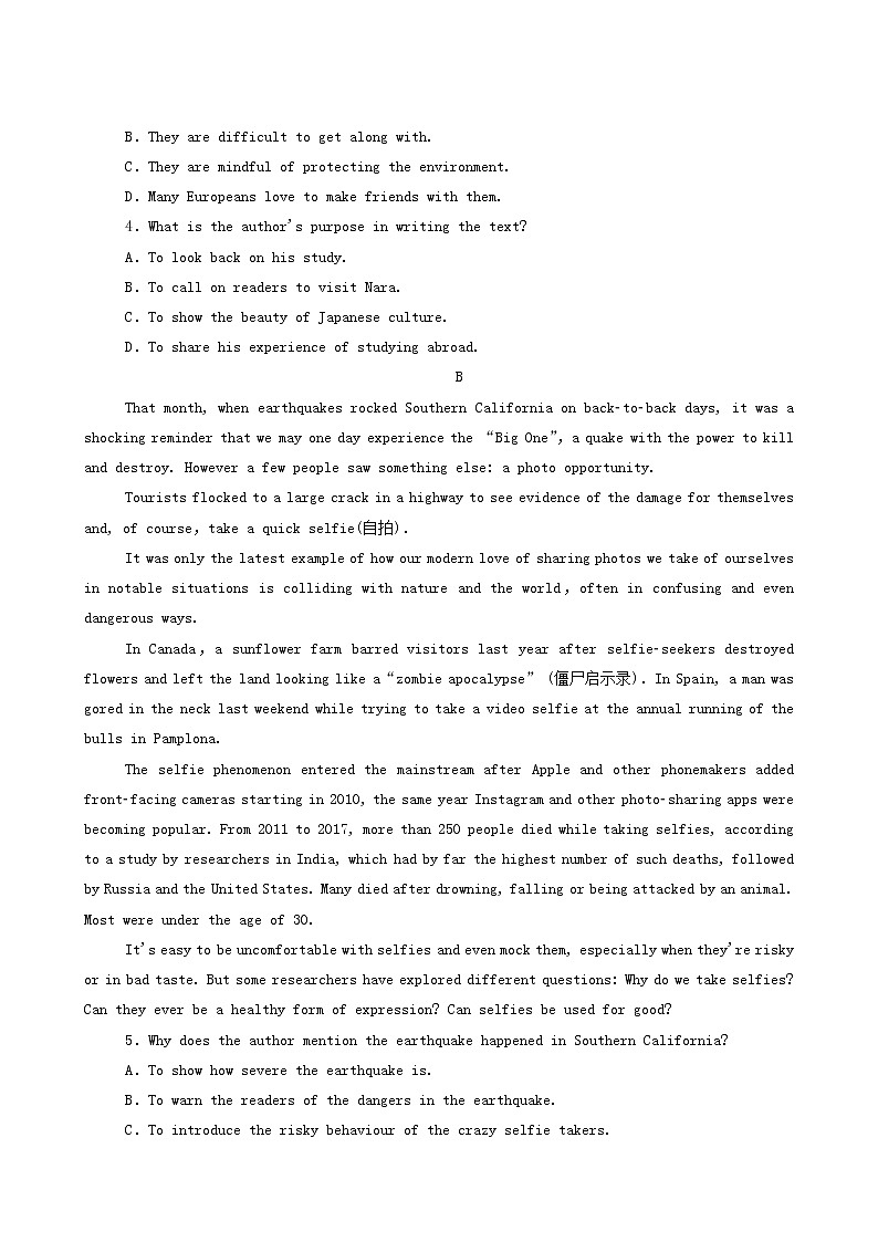 外研版高中英语选择性必修第三册unit5 learning from nature sectionⅰstarting out and understanding ideas课时作业含答案第2页