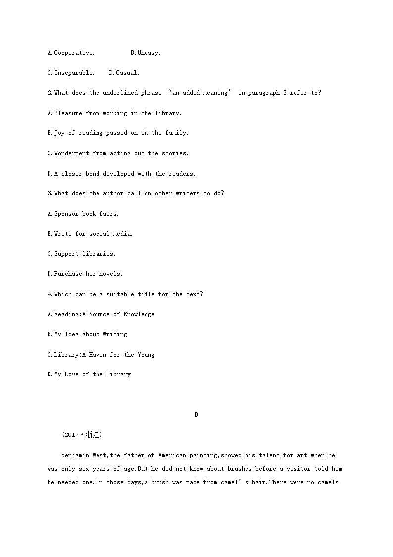 新人教版高考英语一轮复习考点规范练26含解析第2页