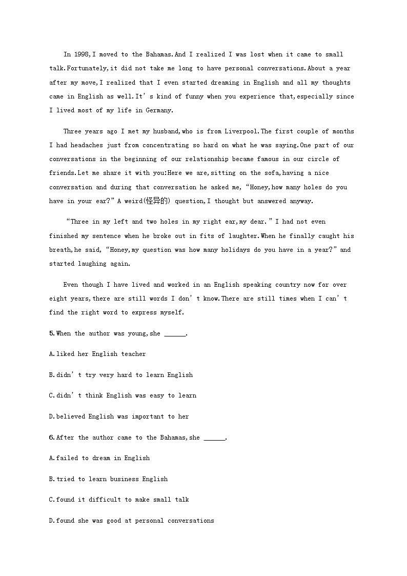 福建专用高考英语一轮复习考点规范练2含解析03