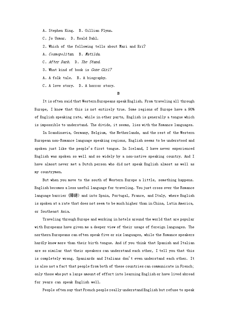 2021_2022学年新教材高中英语课时作业4Unit2SectionⅠStartingout&Understandingideas含解析外研版必修第一册第2页