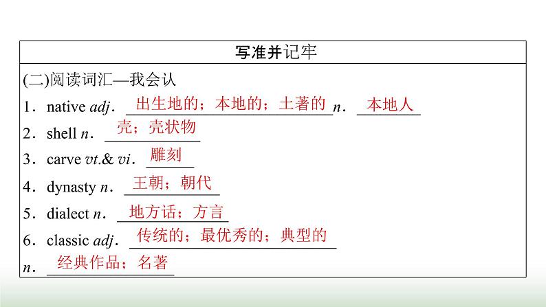 新高考英语一轮总复习Unit 5 languages around the world课件新人教版必修第一册06