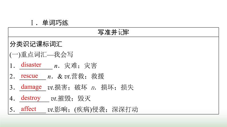 新高考英语一轮总复习Unit 4 natural disasters课件新人教版必修第一册04