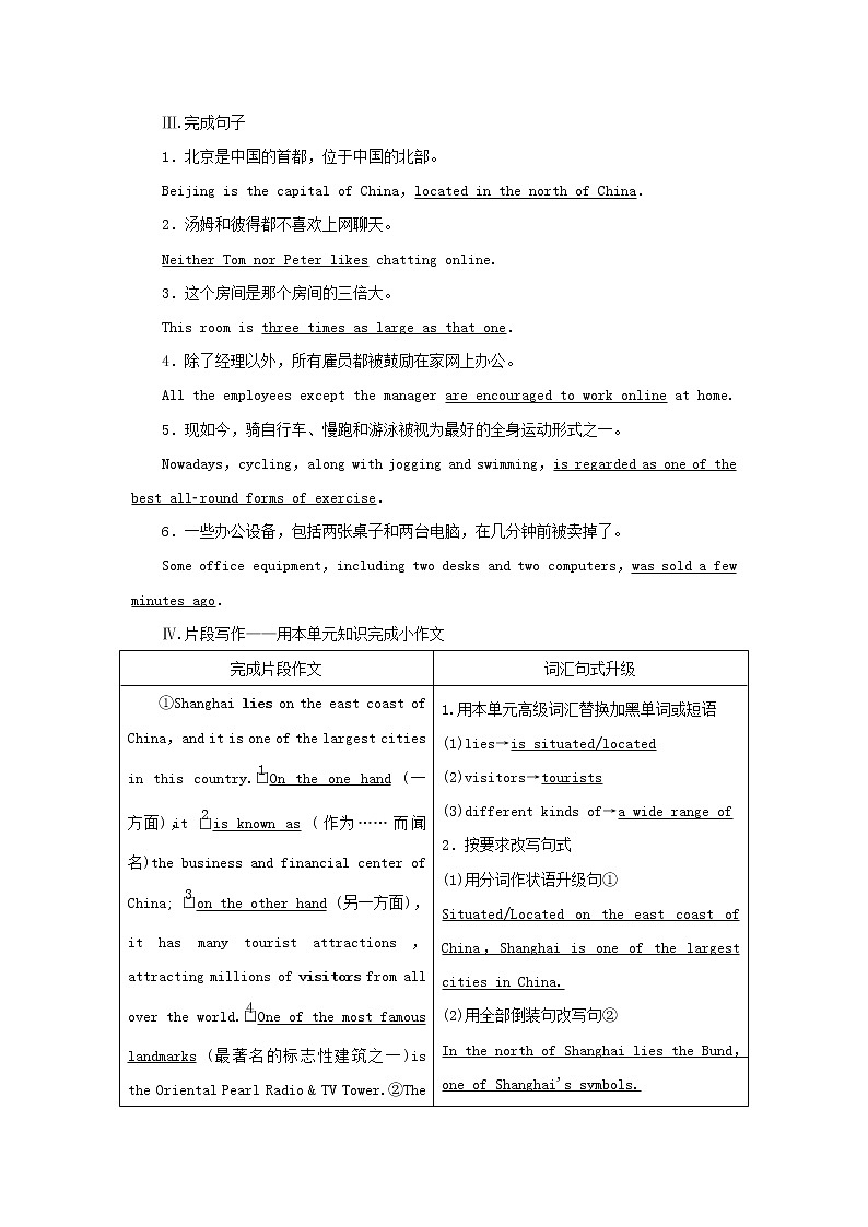 2022年高考英语一轮复习Module1Europe课后练习含解析外研版必修302