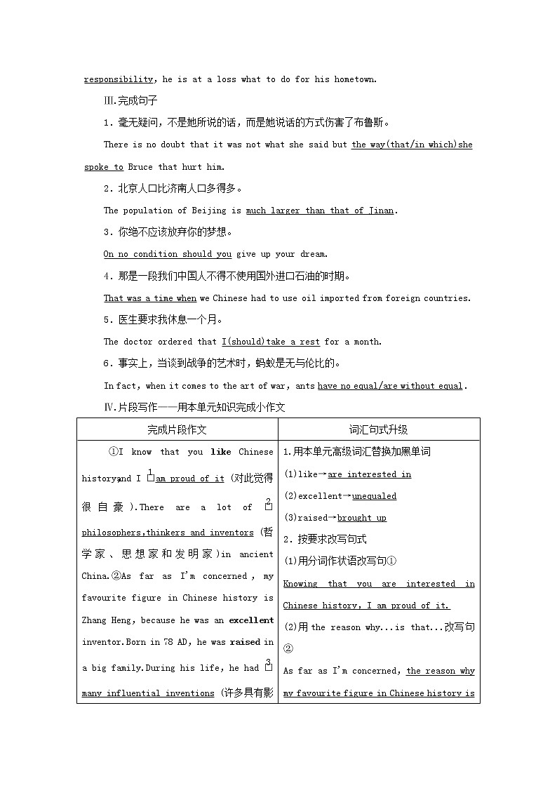 2022年高考英语一轮复习Module5GreatPeopleandGreatInventionsofAncientChina课后练习含解析外研版必修302