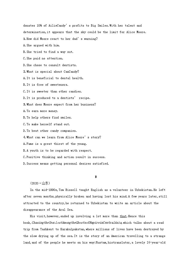 福建专用2022年高考英语一轮复习考点规范练16含解析新人教版02