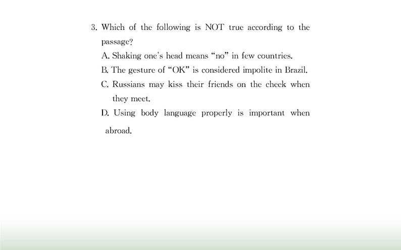 新人教版高中英语选择性必修第一册Unit4BodyLanguageReadingandThinking课件第6页