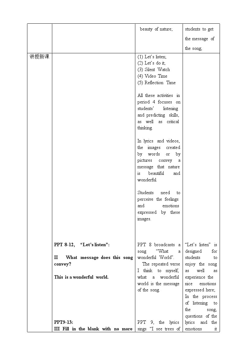 上外版2020高中英语必修二Unit 1 Nature Period 4教案02