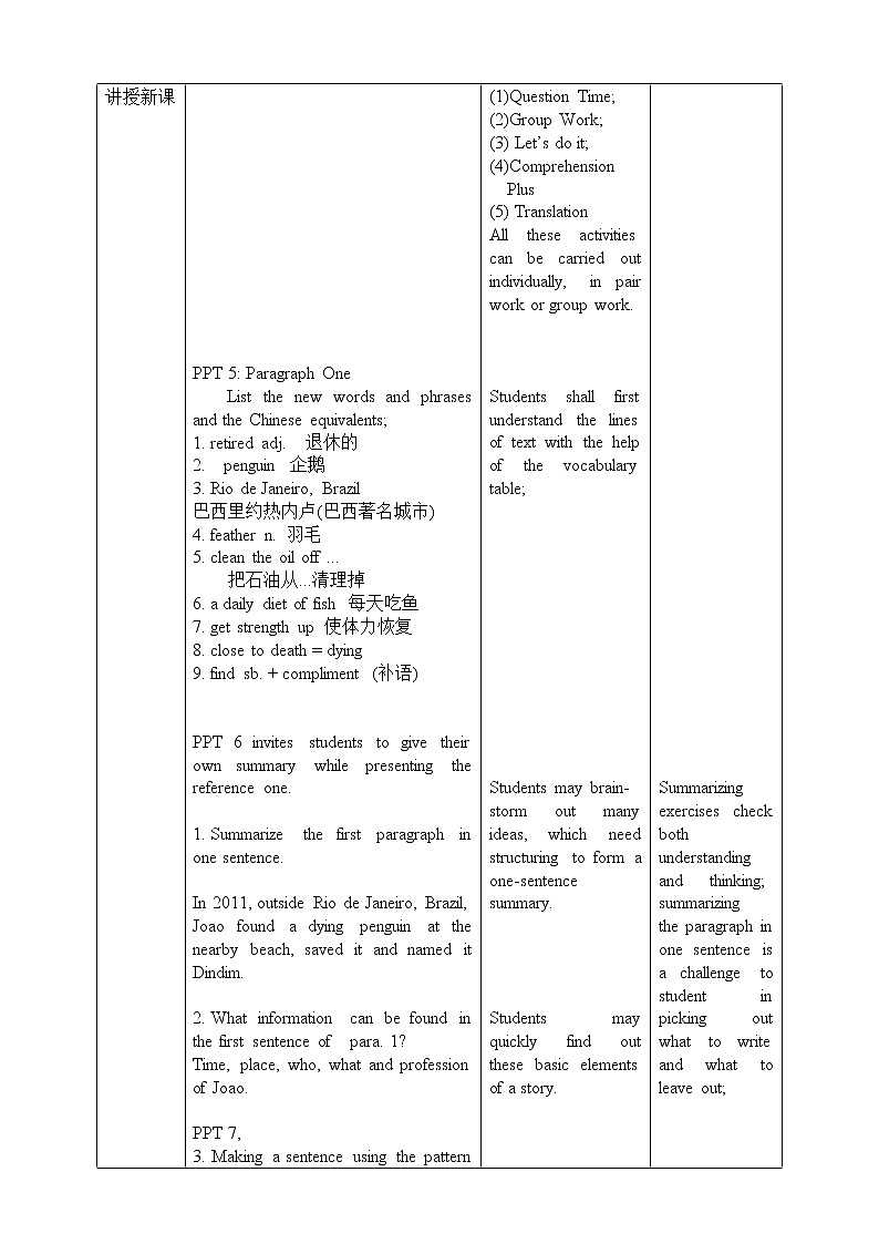 上外版2020高中英语必修二unit 2 Animals Period 6 Reading B 教学设计教案02