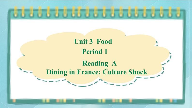 上外版2020高中英语必修二Unit 3 food  Period 1 Reading A课件01