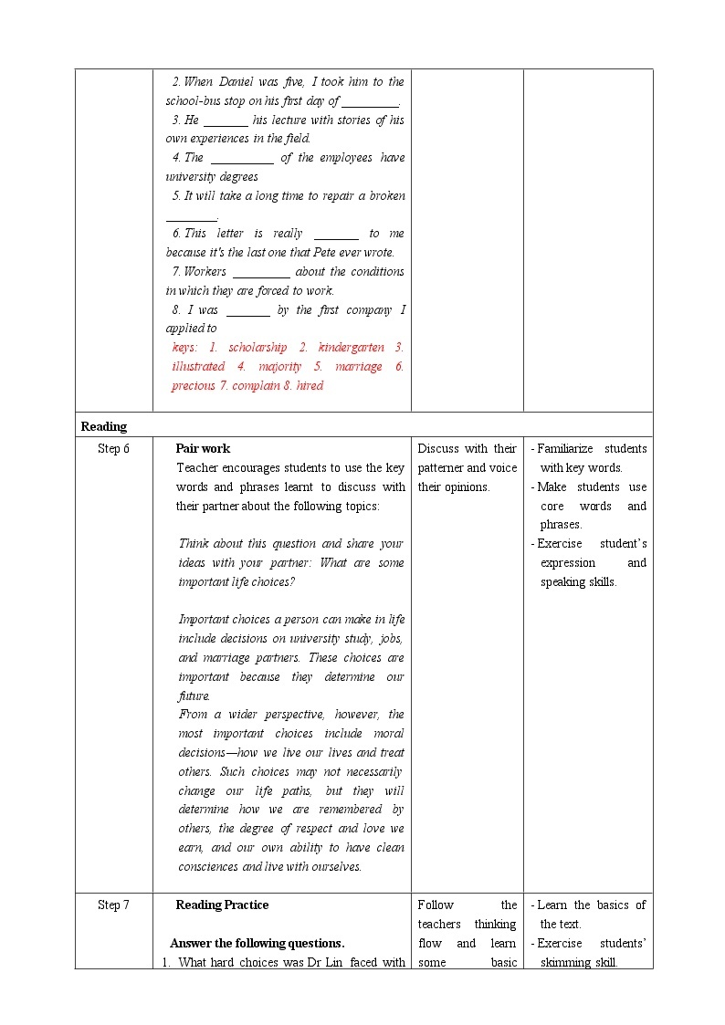 人教版新课标高中英语必修三Unit 2 Period 2 Reading and Thinking教案03