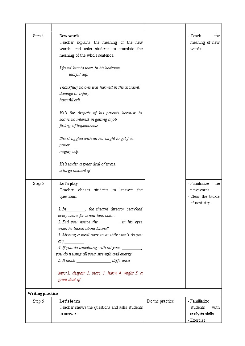 人教版新课标高中英语必修三Unit 2 Period 4 Reading for Writing教案第2页