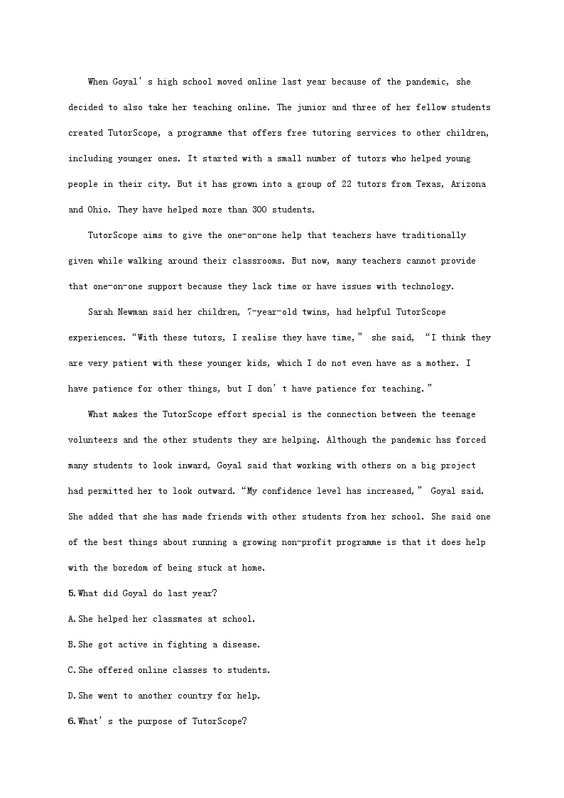 2022年高考英语二轮复习专题一阅读理解考点分类练四推理判断题__观点态度类含解析03