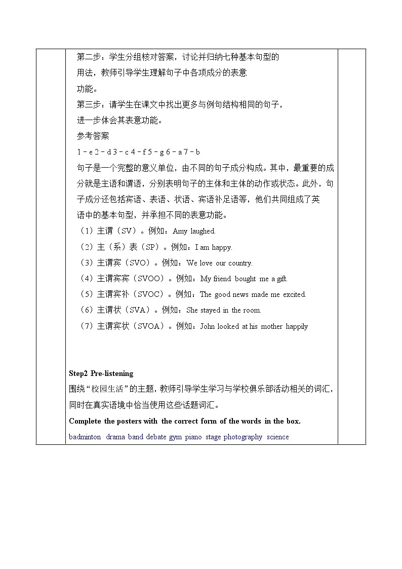 外研版（2019） 必修第一册 Unit 1 A new start Using language 教学设计02