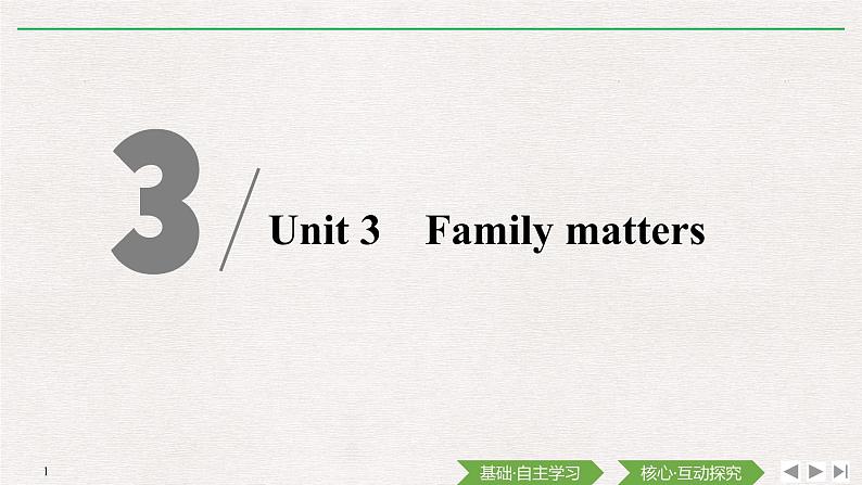 外研版（2019） 必修第一册Unit 3 Family matters  Part Ⅰ　Starting out & Understanding ideas  PPT（共59张）01