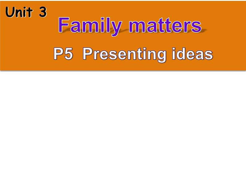 外研版（2019） 必修第一册Unit 3 Family matters Presenting ideas(共7张PPT)01