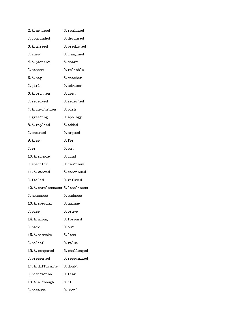 2022年高考英语一轮复习考点规范练23含解析新人教版第3页