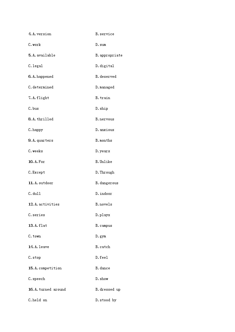 2023年新教材高考英语一轮复习Unit4语言运用题组__求精准含解析外研版必修第一册第2页