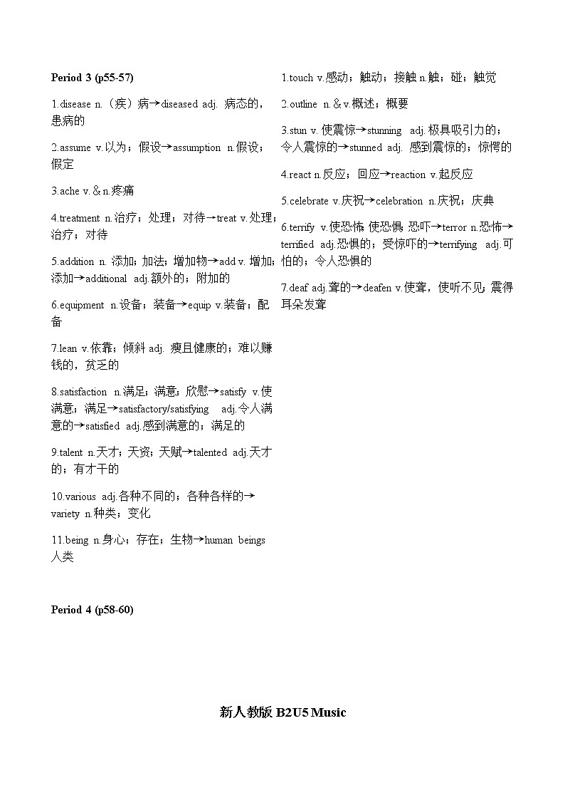 必修二unit5 Music重要短语和词形梳理第3页