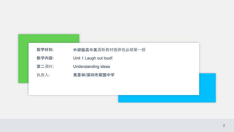 高中英语 选必B1 Unit1 Laugh out loud! 第2课时—Understanding ideas 课件02