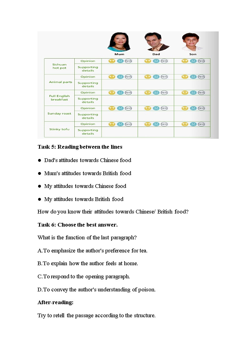 外研版必修二Unit1 Food for thought学案02