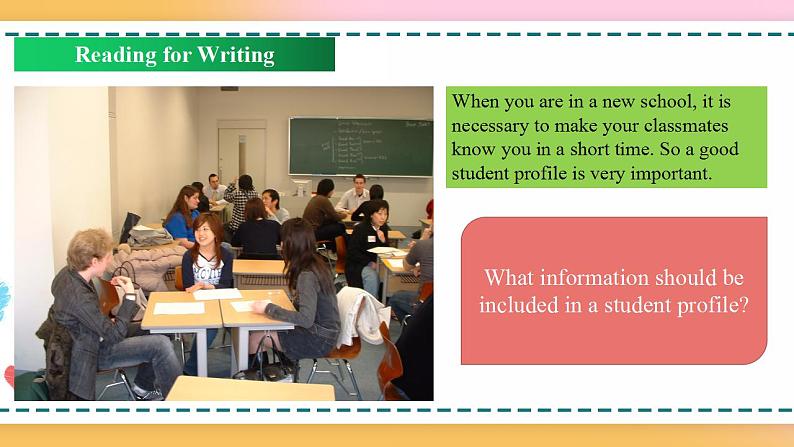 Welcome Unit Period 4 Reading and writing（课件）-2020-2021学年上学期高一英语同步精品课堂（人教版新教材必修第一册）(共23张PPT)03