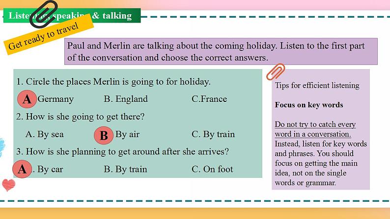 Unit 2 Period 1 Listening and speaking（课件）-2020-2021学年上学期高一英语同步精品课堂（人教版新教材必修第一册）第7页