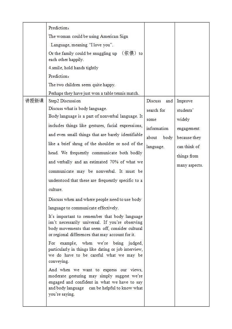 人教版 2019 高中选择性必修1英语 Unit4 Body language Period 4 Explore body language 课件+教案+音视频02