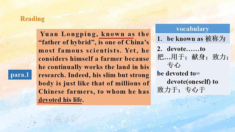 人教版 2019 高中选择性必修1英语 Unit5 Working the land Period 1 Reading and Thinking 课件第6页
