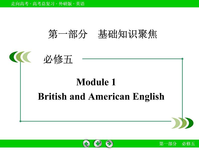 外研版高三英语一轮必修5 Module 1复习课件第2页