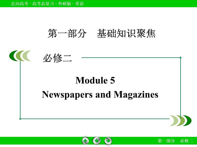 外研版高三英语一轮必修2 Module 5复习课件第2页