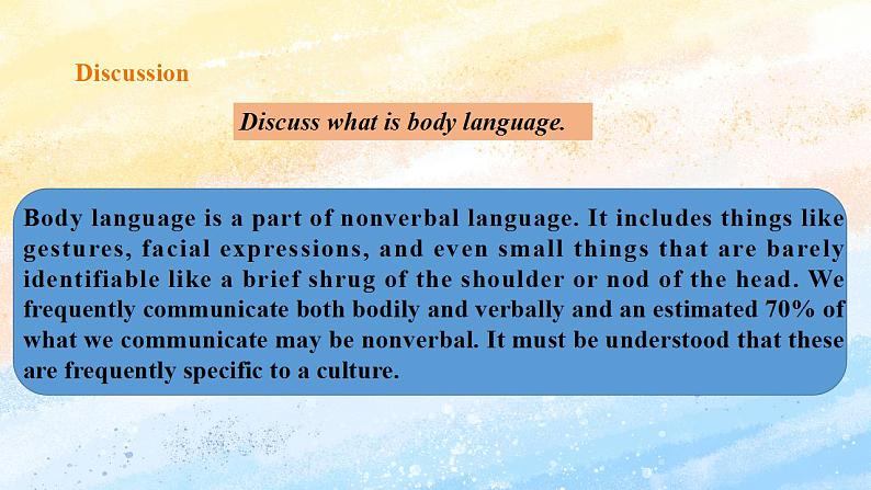 人教版 2019 高中选择性必修1英语 Unit4 Body language Period 4 Explore body language 课件+教案+音视频08