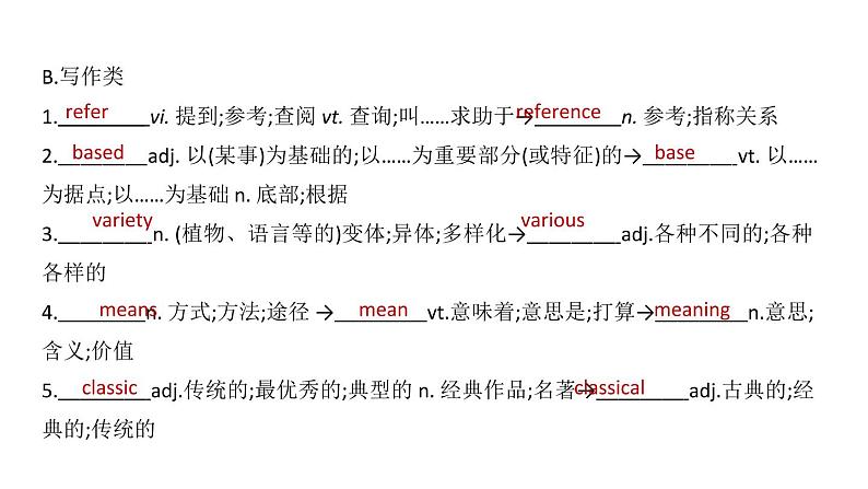 新人教版（2019）必修一unit5 单词识记课件（30张）ppt第7页