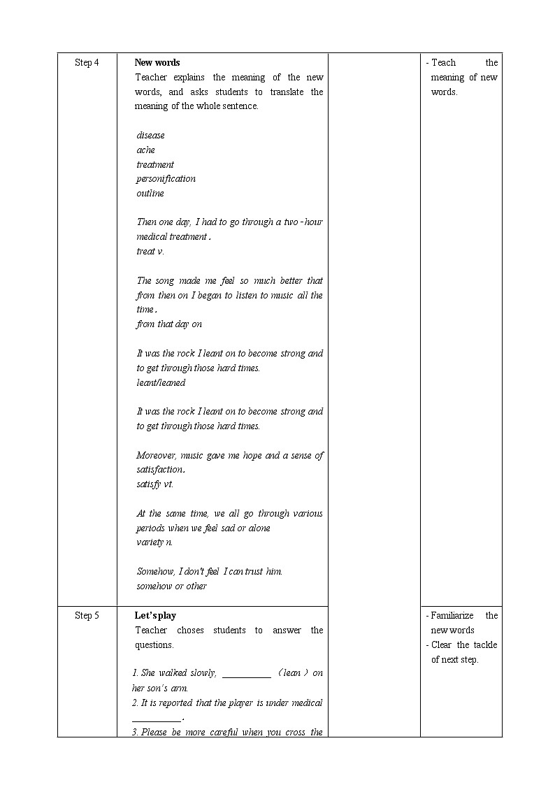 高中英语必修二 Unit 5 Music Period 4 Reading for Writing教案02