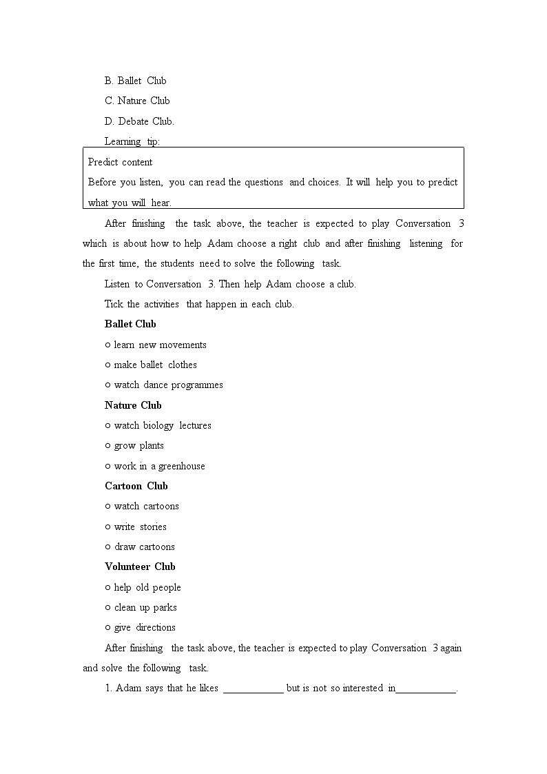 高中英语必修一   （教案）Unit 1 Teenage Life-Listening and Speaking & Listening and Talking第3页