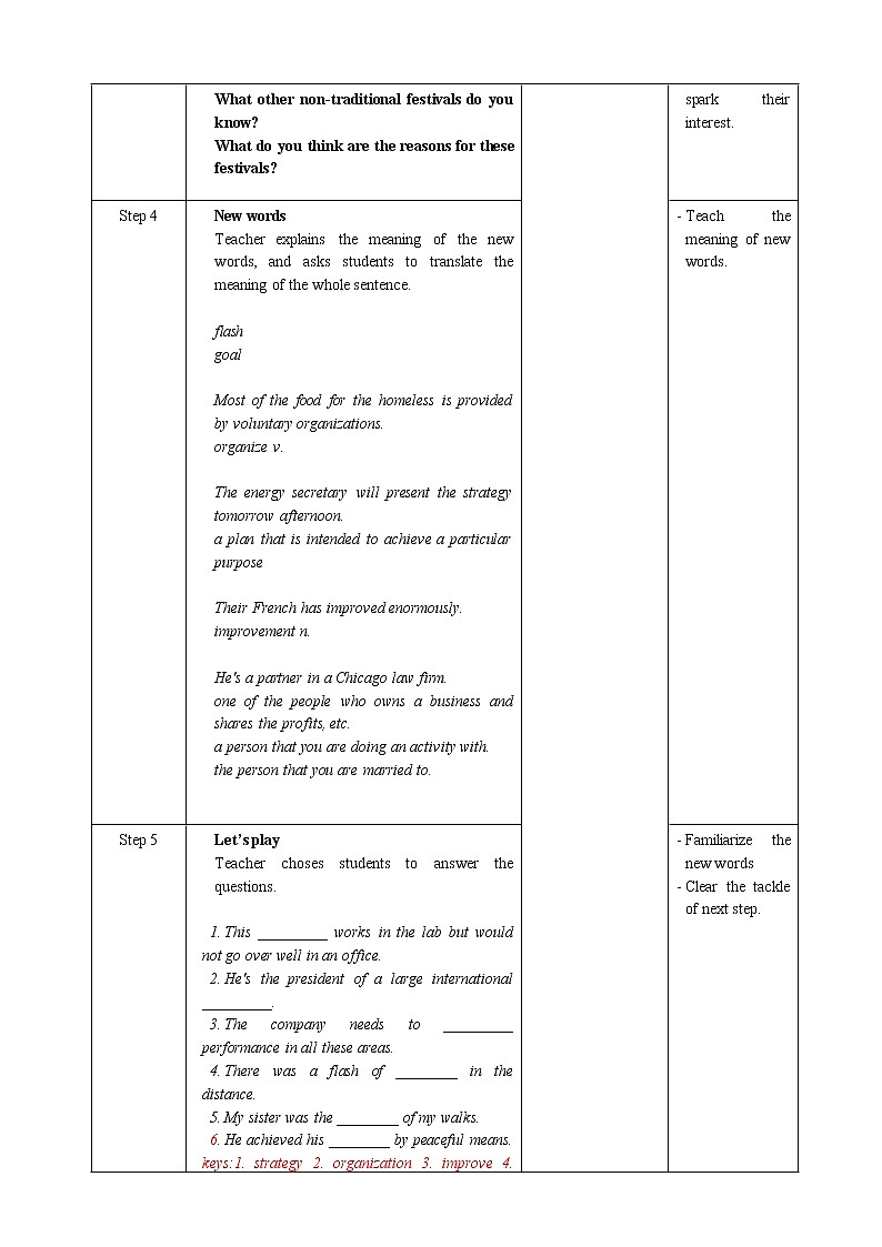 高中英语必修一   Welcome Unit Period 5 Listening and Talking&Building Up Your Vocabulary教案02