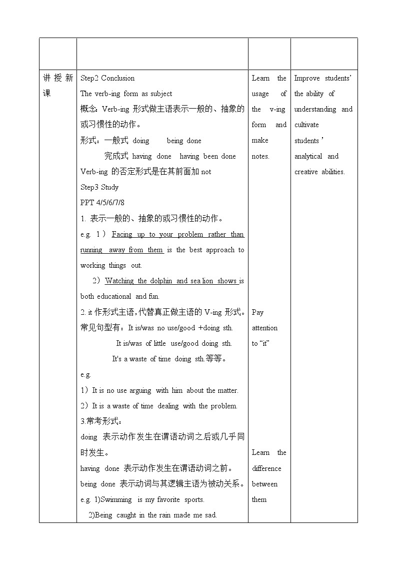 高中英语选择性必修一    Unit3 Fascinating Parks Period 3 Discover useful structures 教学设计02