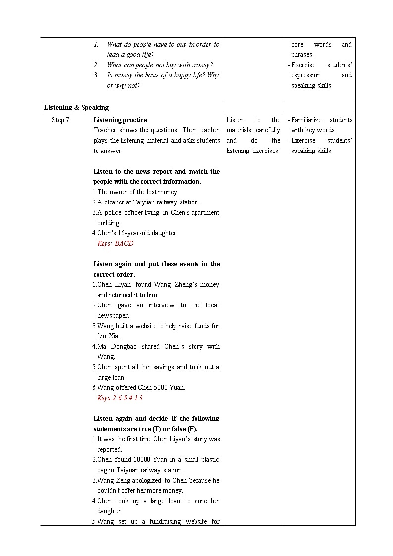 高中英语必修三  Unit 5 Period 1 Listening and Speaking教案03