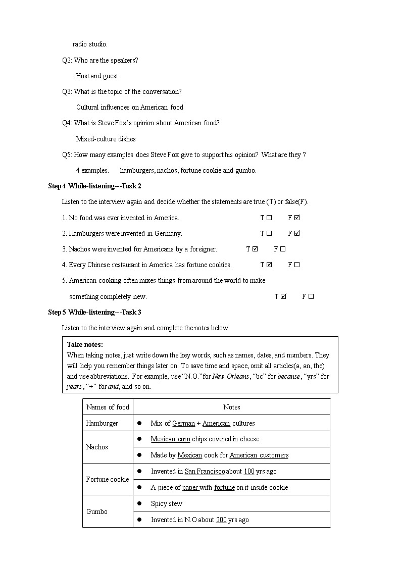 高中英语必修三  3.1 Listening and Speaking 教学设计第3页