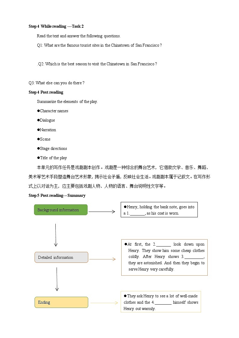 高中英语必修三  5.4 Reading for Writing 导学案02