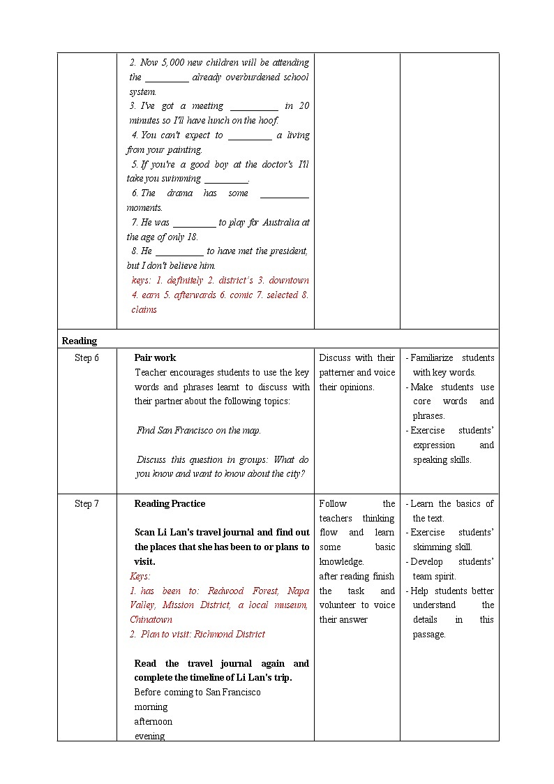 高中英语必修三  Unit 3 Period 2 Reading and Thinking教案03