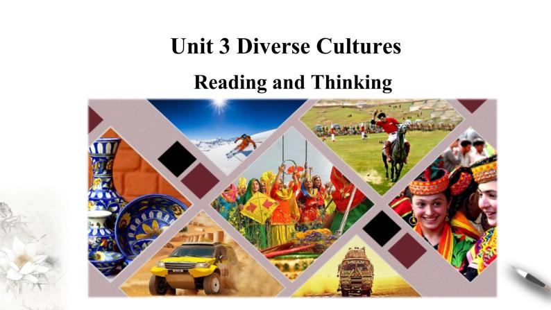 Unit 3 Diverse Cultures Reading and thinking课件01